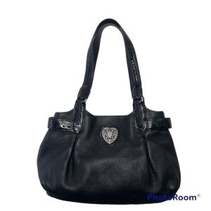 Brighton Black Leather Shoulder Bag E208171